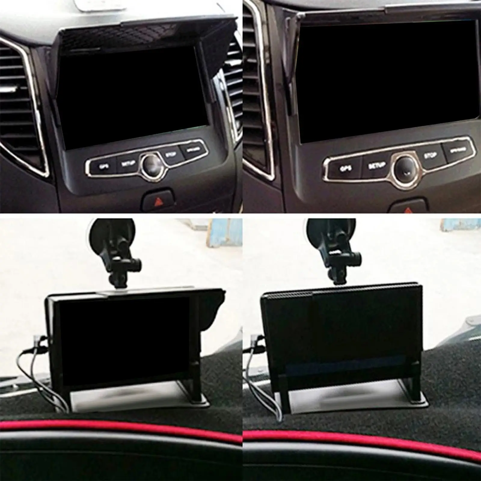 GPS Sunshade Car Accessories Block Sunlight Anti Reflective Adjustable Screen Visor Hood Cover