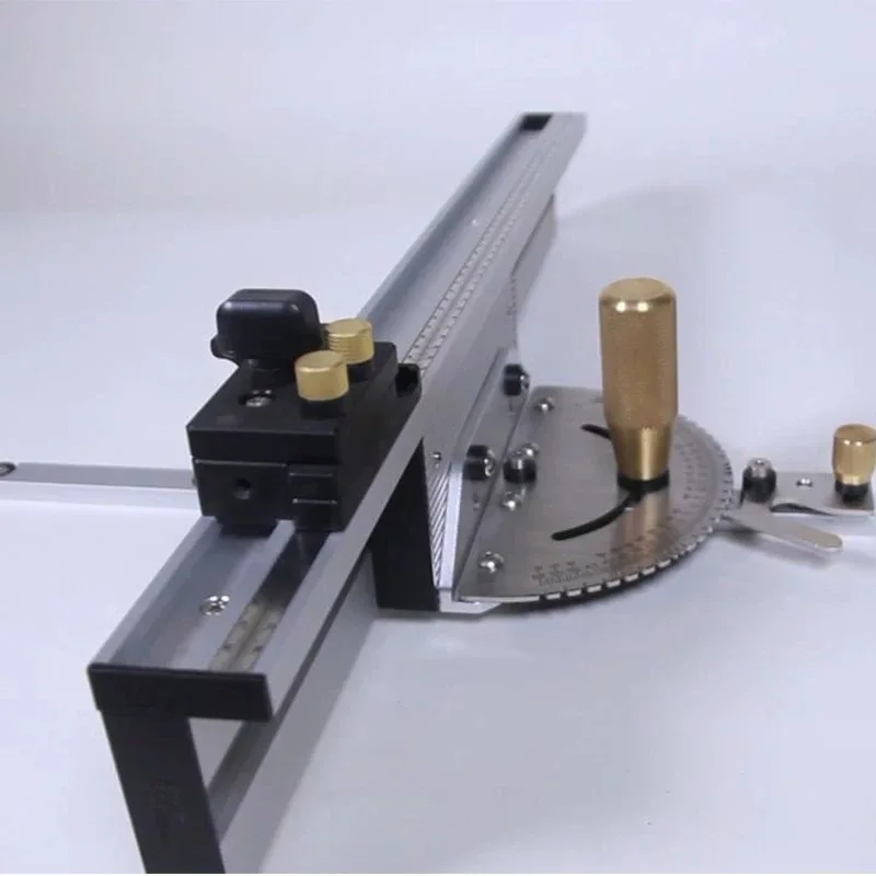 1 Set Miter Gauge and 450MM Aluminium Profile Fence with Track Stop Sawing Assembly Angle Ruler for Table Saw Router Table Woodw