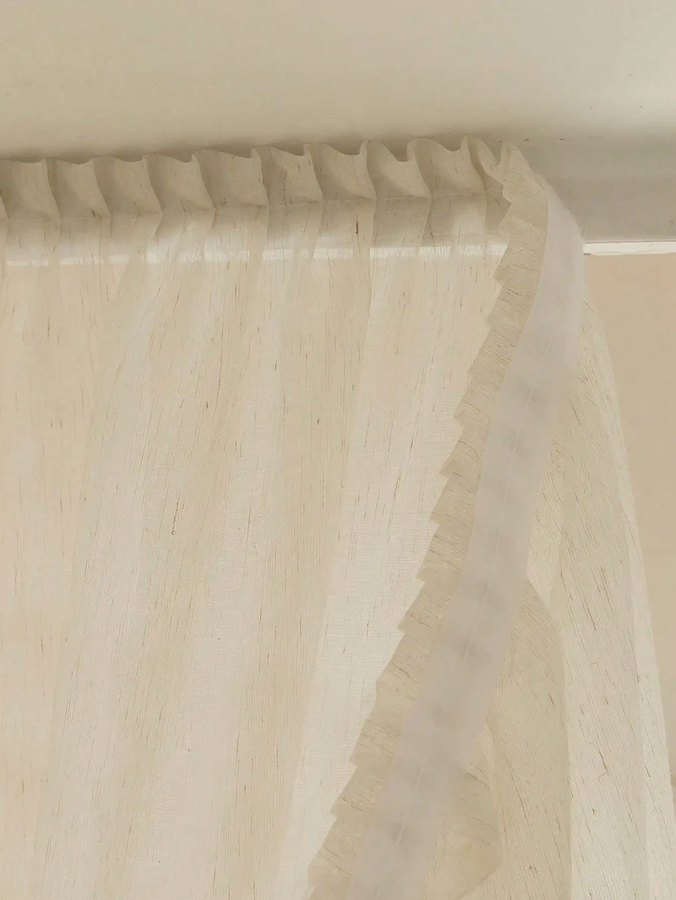 Japanese linen style screen  bedroom living room window screen curtain hook and loop fastener