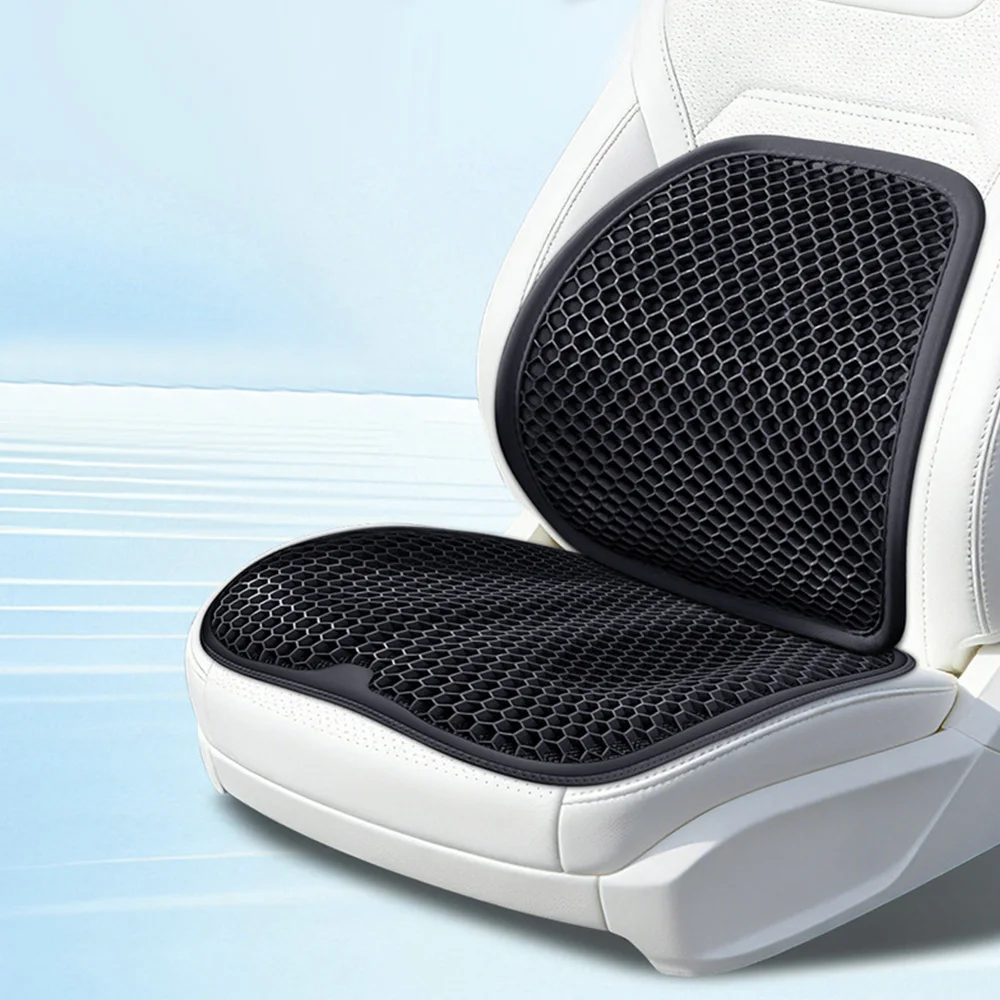 Hochwertiges Sommer-Gel-Sitzkissen für Autositze, Weiche Atmungsaktive Lendenwirbelstütze, Ergonomische Komfortable Rückenstütze für Lange Fahrten – Detail 15