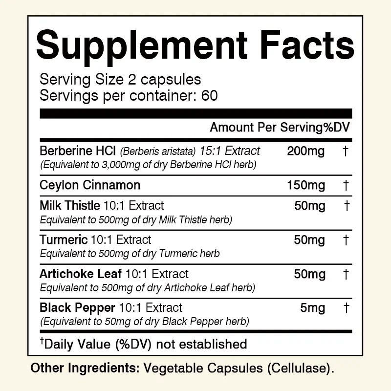 Berberine Capsules - Contains Ceylon Cinnamon - Supports Heart Health, Immune System, Cardiovascular Health