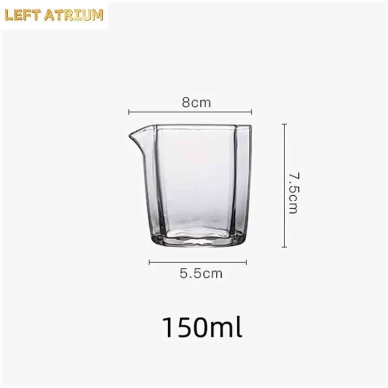 Japanese Style 150ml Octagonal Heat Resistant Glass Serving Tea Pitcher Fair Mugs Gongdaobei Chahai Kungfu Tea Set Accessories