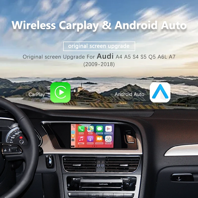 Wireless CarPlay Android Auto Interface Module for Audi A6L and A7 (Model Years 2012–15)OEM System Upgrade Enabling CarPlay