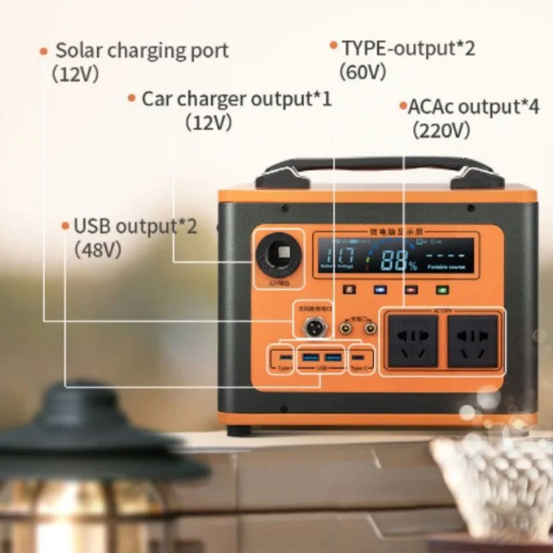New 220V Portable Power Station Large Capacity Battery Outdoor Generator for Camping Road Trips Stall Use