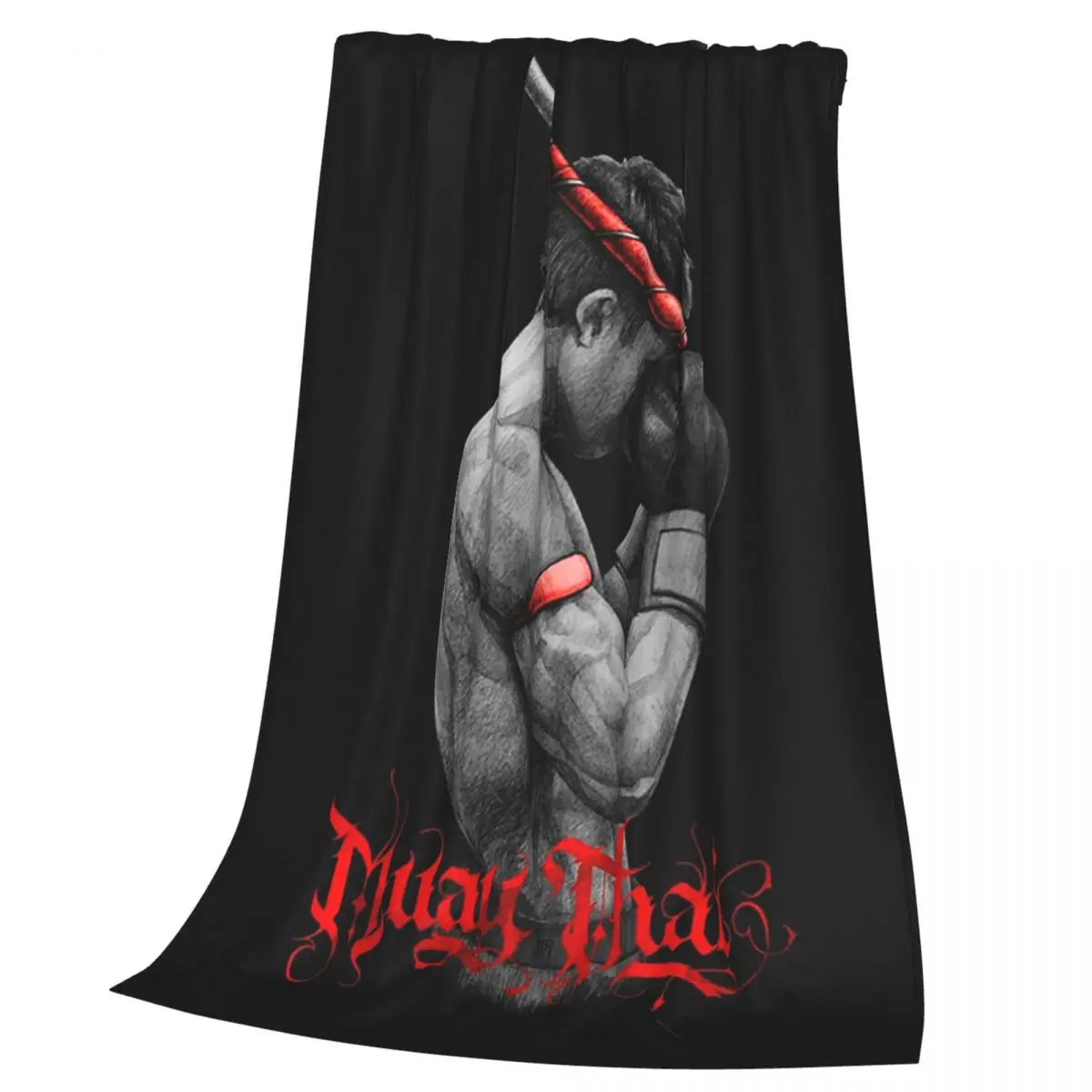 Muay Thai Boxing Fighter Blankets Soft Warm Flannel Throw Blanket Bedding for Bed Living room Picnic Travel Home Couch