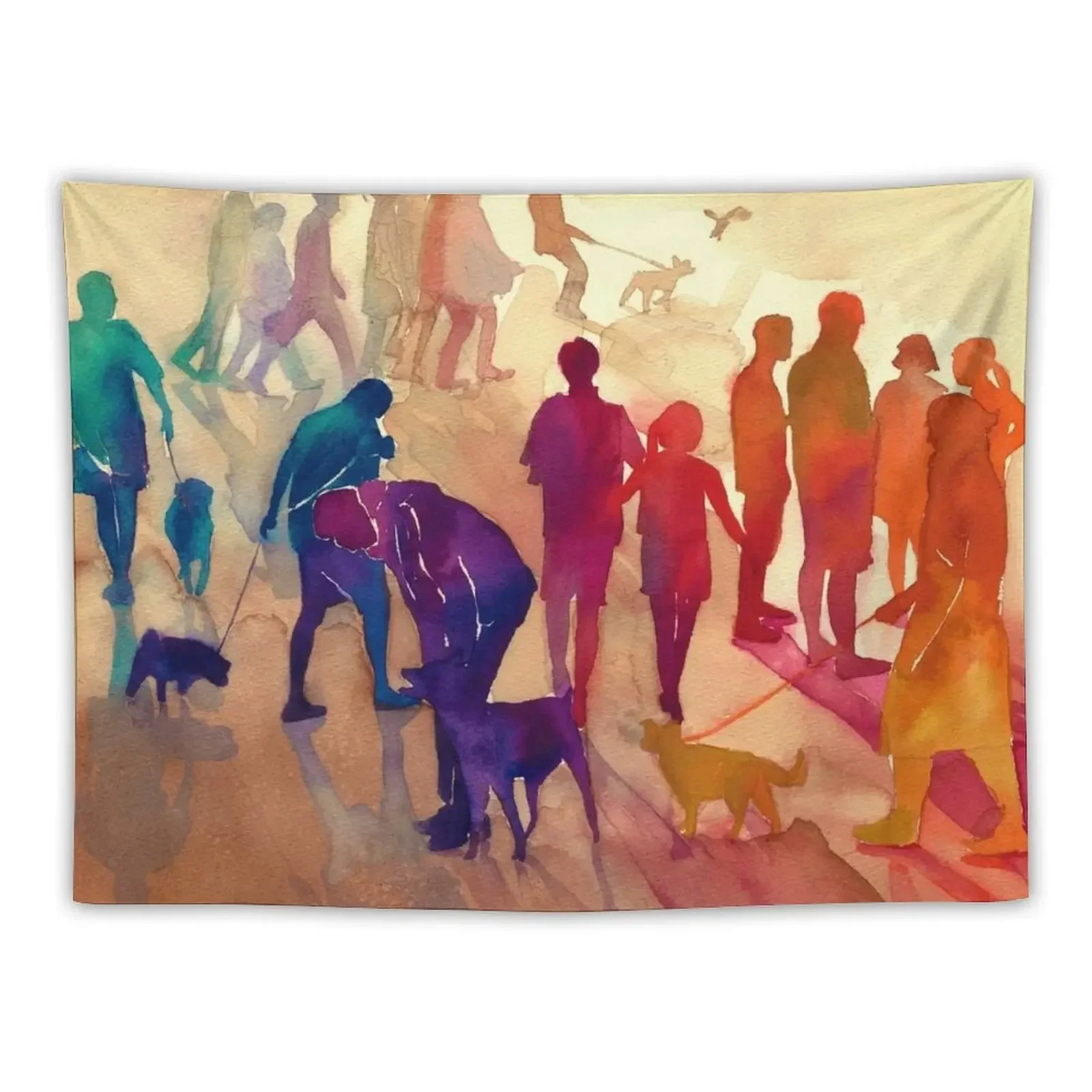 Dogs on the walk Tapestry Room Decor For Girls Wall Mural Tapestry