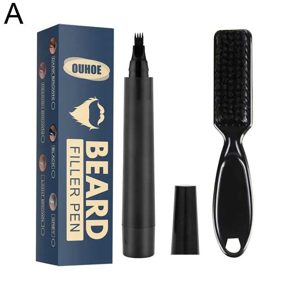 Hot Sale Beard Filling Pen Kit Beard Enhancer Brush Beard Coloring Shaping Tools Waterproof Black Brown Hair Pencil Repair Tools