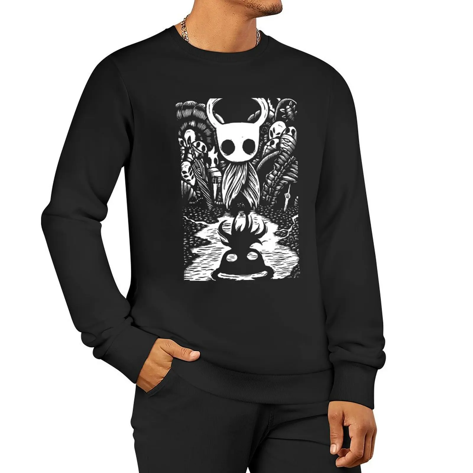 Ghost Knight Graphic Art Hollow Knight Funny Game Sweatshirt korean autumn clothes men clothes new sweatshirts