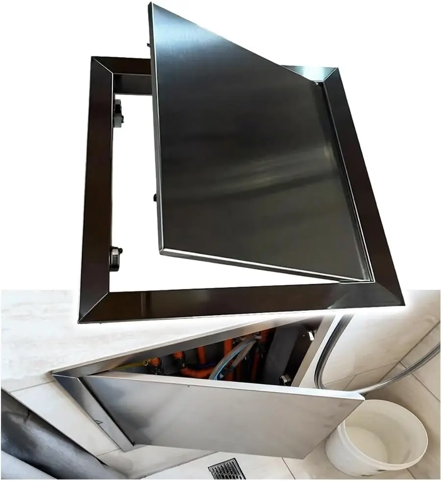 1Pc 304 Stainless Steel Square Universal Drywall Access Door With Push To Open Inspection Panel