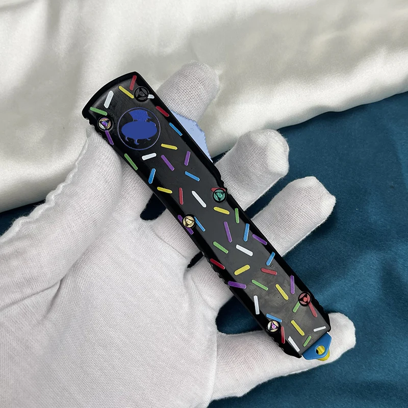 

UT Series Dessert Warrior MICRO OTF TECH Knife UT Folding Blade Donut Black EDC Self Defense Pocket Knives Outdoor tools