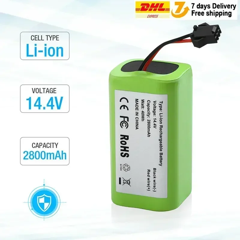 Original 14.4V 2600mAh 18650 Replacement Li-ion Battery for Conga Excellence 990 1090 Ecovacs Deebot N79S N79 Eufy Robovac 11S