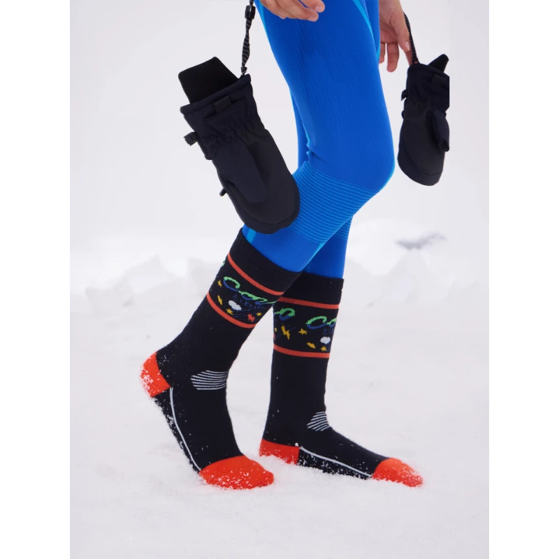 Coldelement 2025 Calzini termici da sci/snowboard per bambini in lana merino Calzini da neve lunghi al ginocchio - Antibatterico che assorbe l'umidità ​