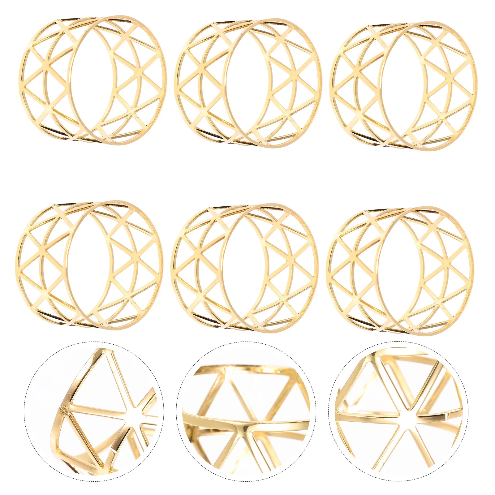 6 قطعة حلقات المناديل سبيكة أنيقة منديل أبازيم حفل زفاف طاولة طعام ديكور لوازم لوازم الحفلات