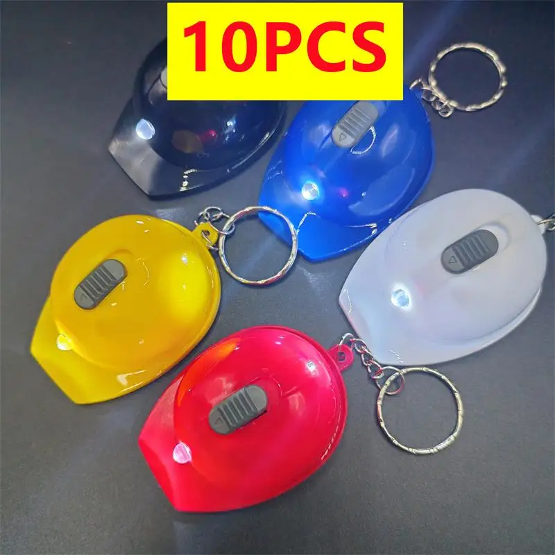 10pcs Helmet Keychain Bottle Opener Beer Knock LED Keychains for Gifts