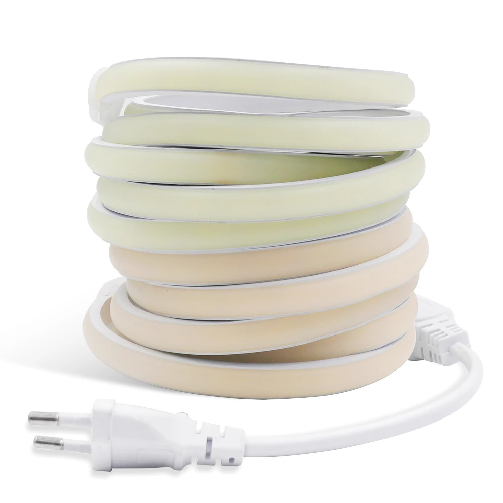 220V COB LED Neon Light Strip With Adhesive Tape 10M 20M 30M 288Leds/M IP65 Soft Cuttable Ribbon Kitchen Home Linear Lighting