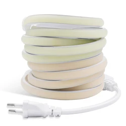 220V COB LED Neon Light Strip With Adhesive Tape 10M 20M 30M 288Leds/M IP65 Soft Cuttable Ribbon Kitchen Home Linear Lighting