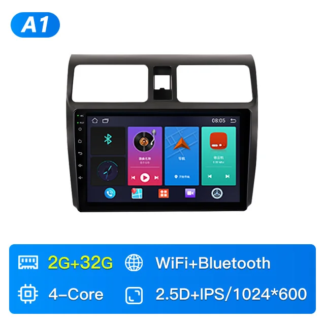 2 Din Android Autoradio Radio Voor Suzuki Swift 2003 - 2006 2007 2008 2009 2010 Multimedia Video Player GPS DSP FM BT Carplay Auto Head Unit Touchscreen Auto Intelligent Systeem