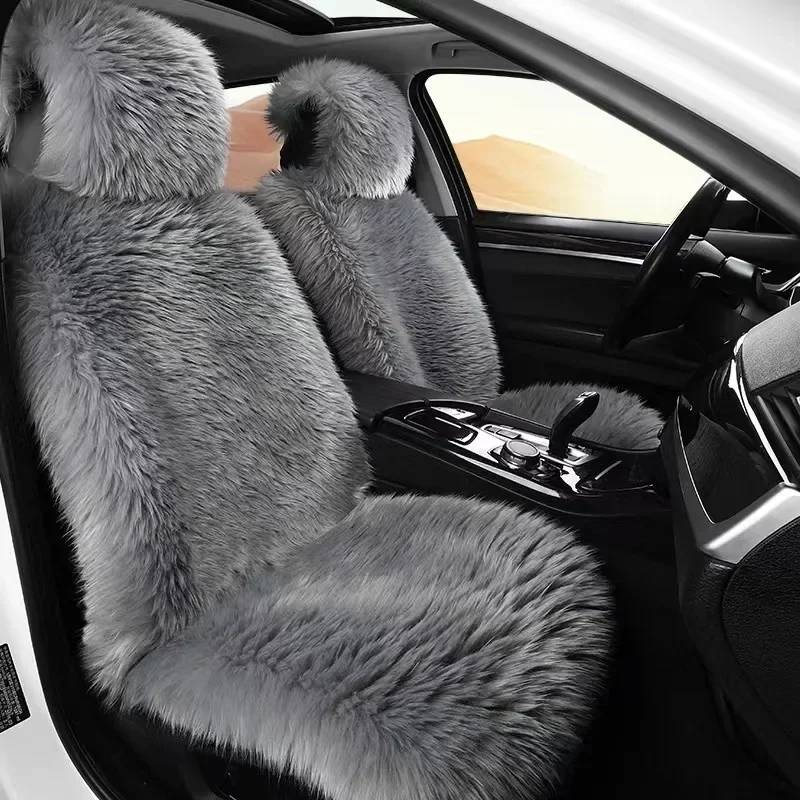 Universal Soft Car Cushion Winter Warm Plush Single Piece Seat Anti Slip Thickened Imitation Fur Cushion Comfortable Protector