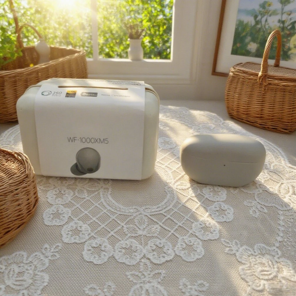 سماعات بلوتوث لاسلكية حقيقية WF-1000XM5 مزودة بتقنية سوداء وجسم مدمج وجودة صوت رائدة