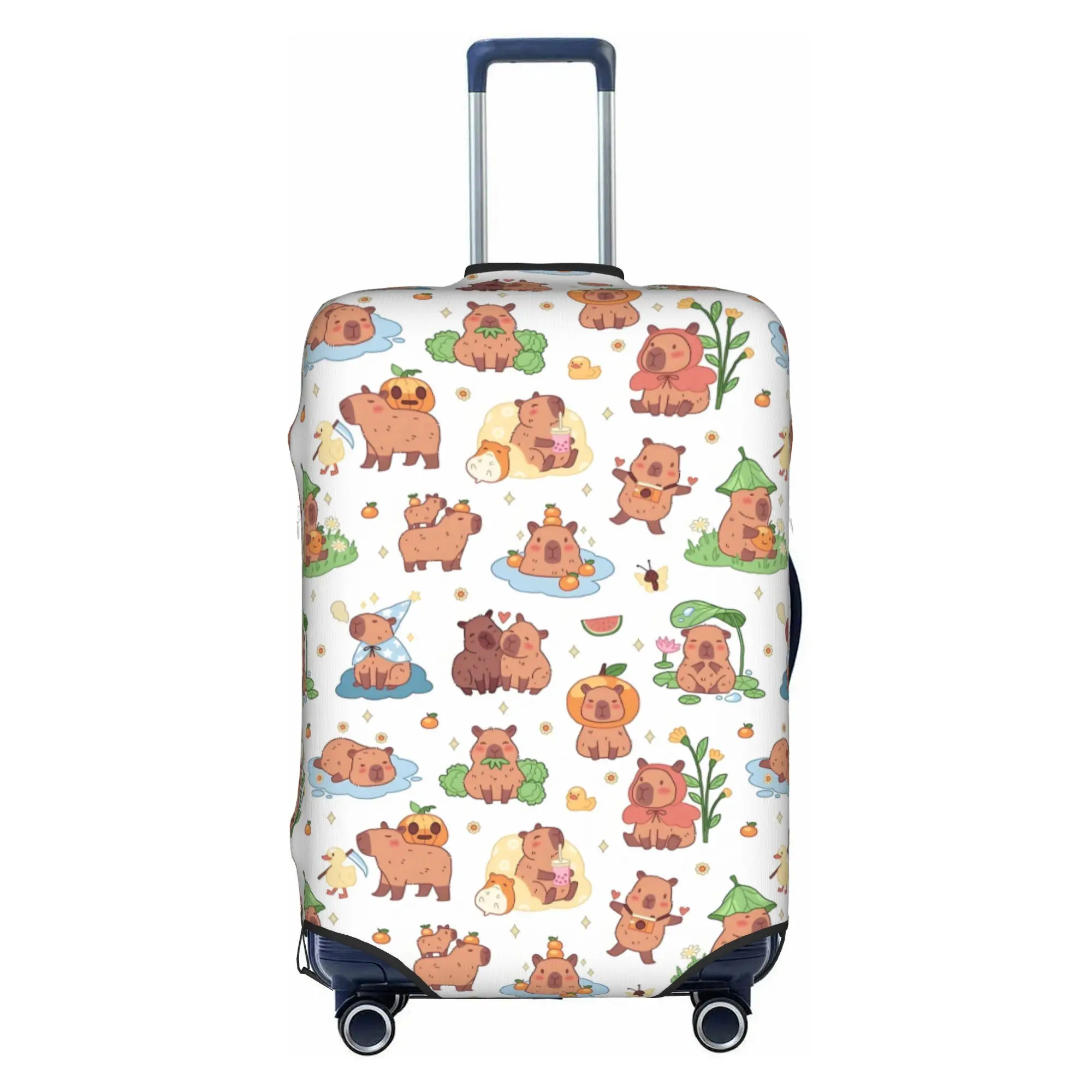 Cute Funny Colourful Creative Capybara Printed Luggage Cover Protector Elastic Travel Suitcase Covers