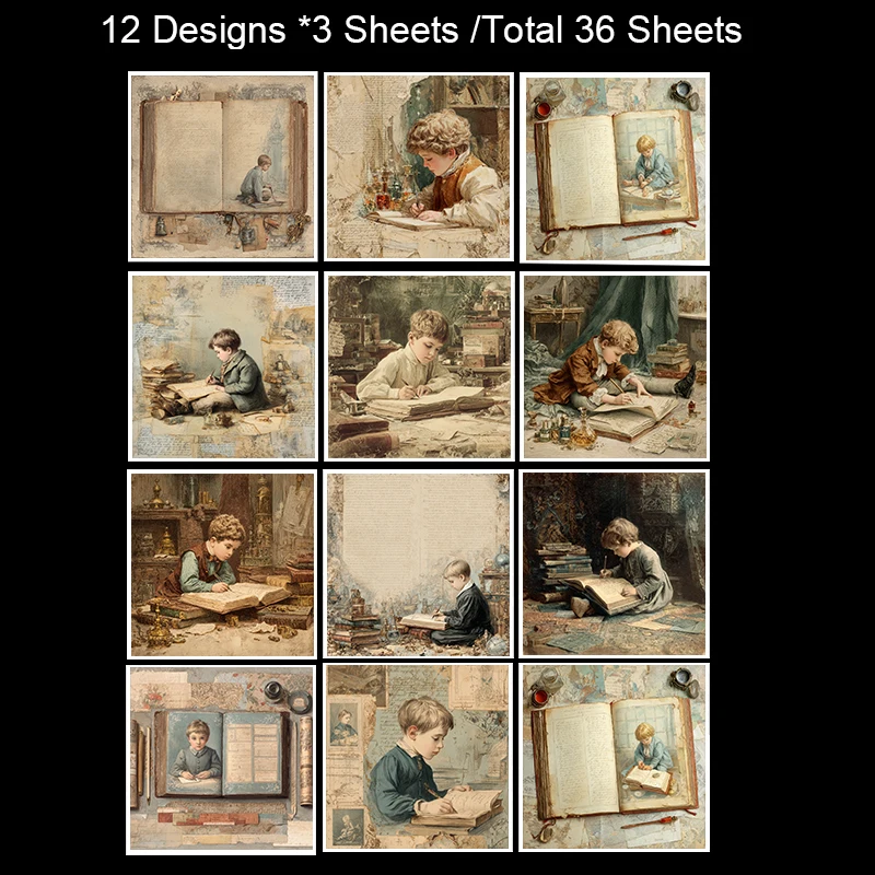 36 vellen 6 "x 6" plakboekpapierpakket: handgeschilderde bloemenprints voor scrapbooking, origami, junk journal en kaarten maken.