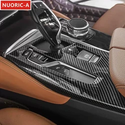 Carbon Fiber Color Center Console Gear Shift Frame Decoration Cover Trim For BMW 5 Series G30 G38 2018-2022 LHD Car Styling