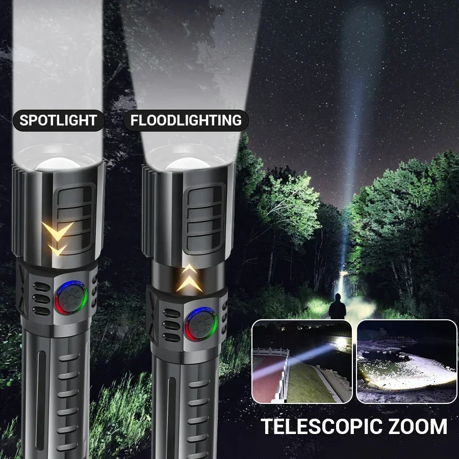 2000LM P50 Flashlight Super Bright USB Rechargeable Tactical Zoom Waterproof LED Torch Lamp Outdoor Camping Fishing Lantern