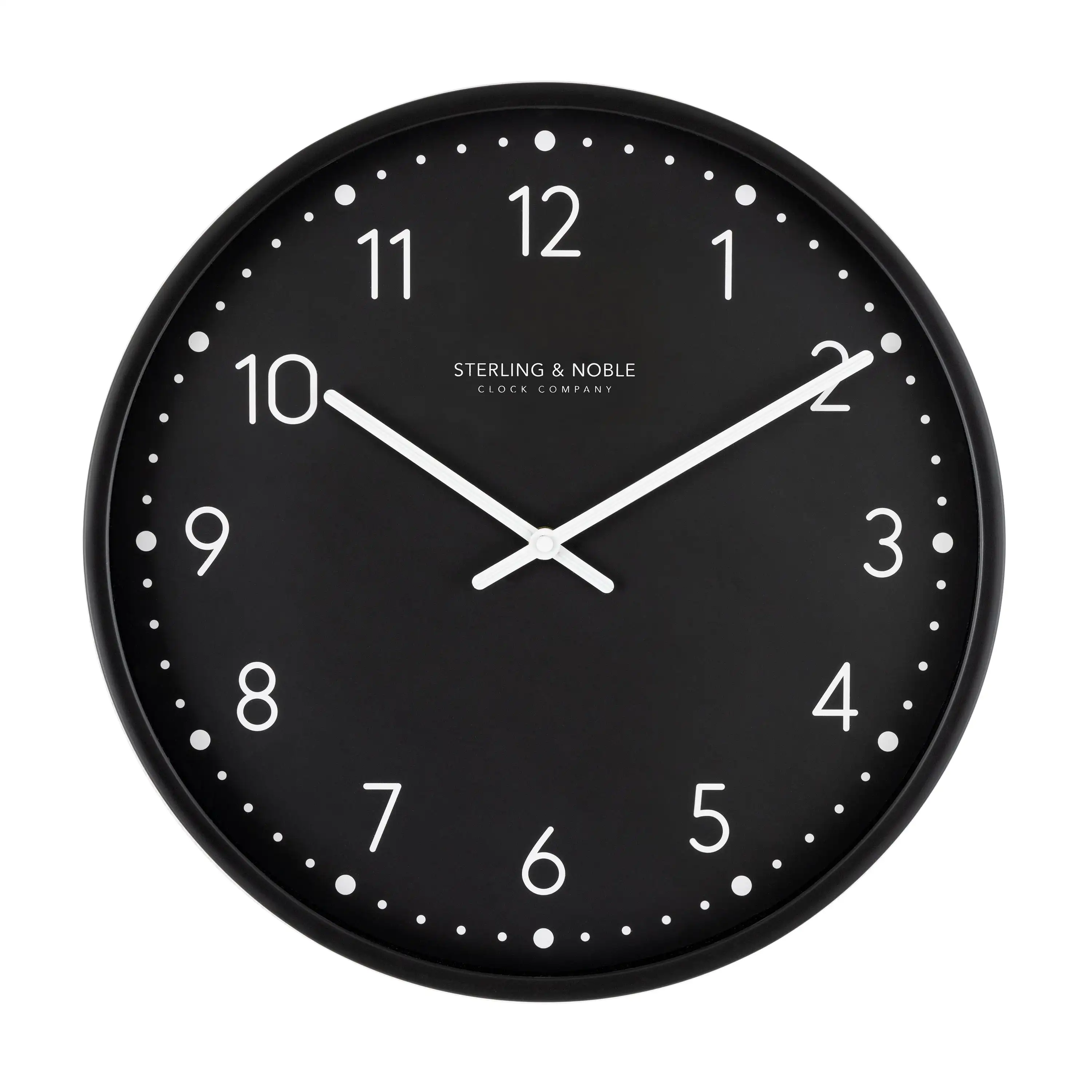 

15.5" Black Round Indoor Analog Wall Clock Quality Quiet Quartz Movement Easy To Hang Designed for Indoor Use Only