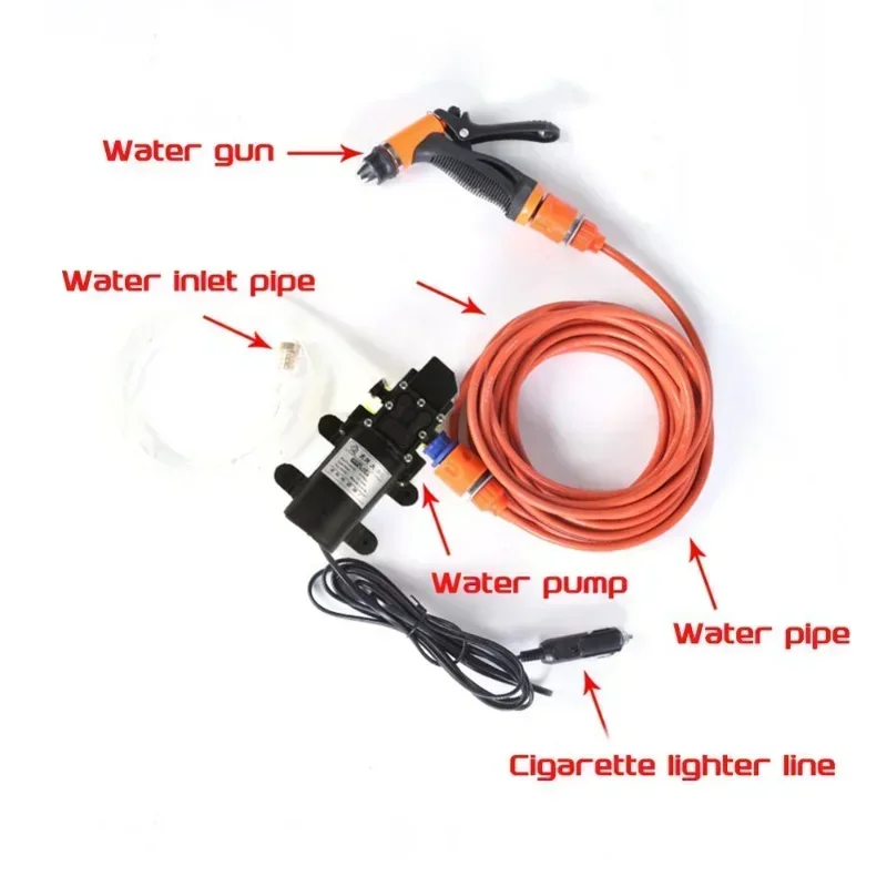 New Car Wash 12V Car Washer Gun Pump High Pressure Cleaner Car Care Portable Washing Machine Electric Cleaning Auto Device