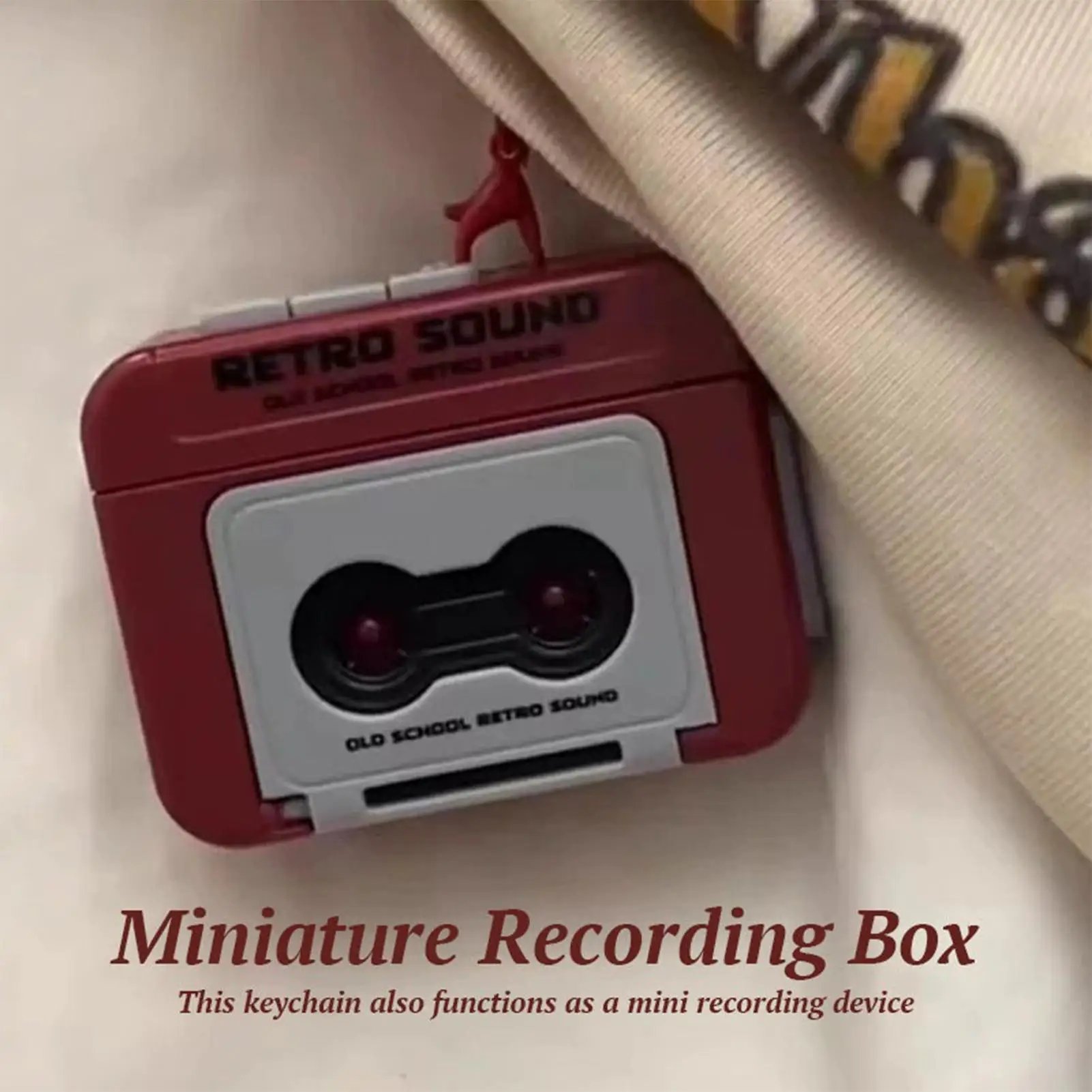 Retro Mini Recorder Player Keyring New Style Funny Record Players Keychain Suprise Gift Supplies Car Keychain