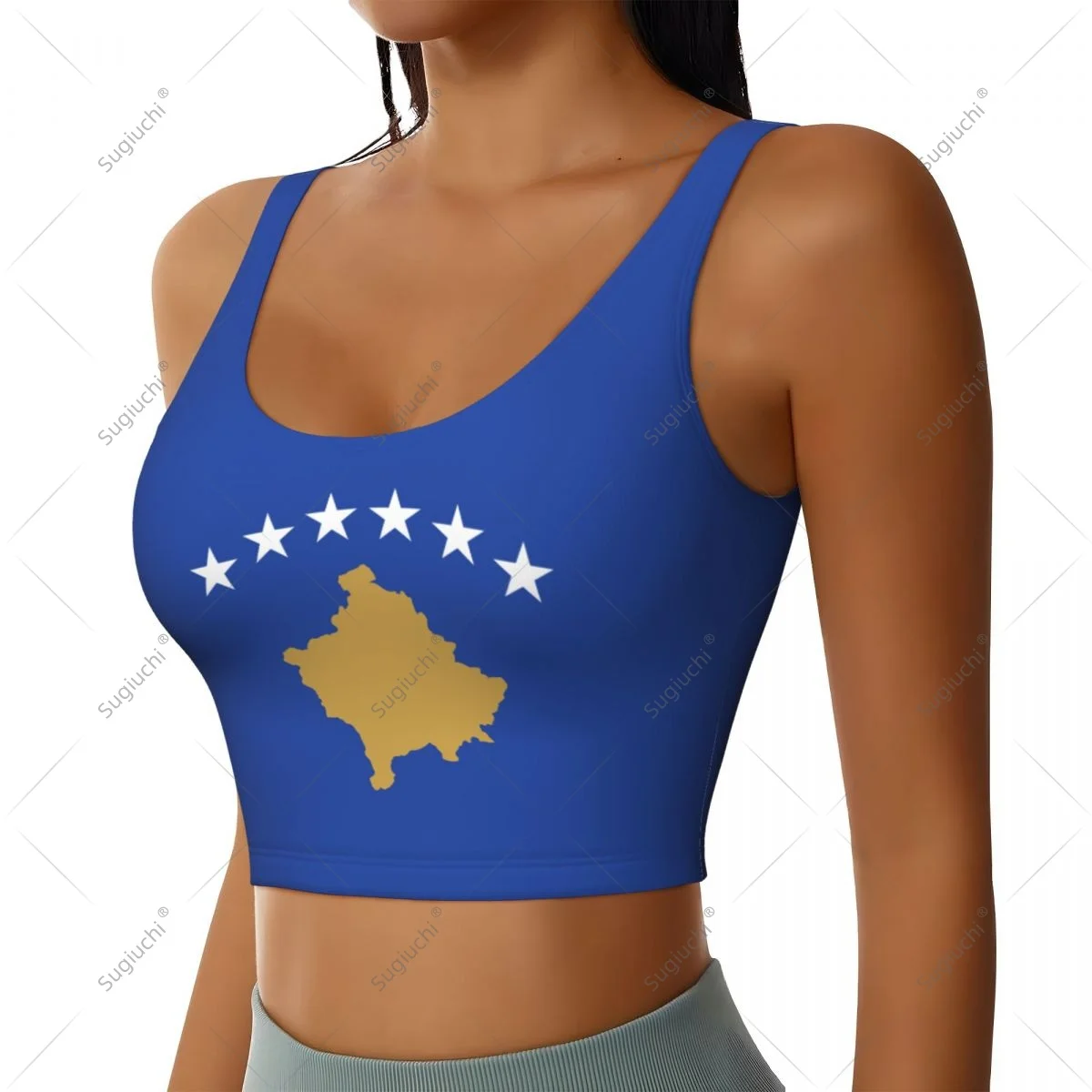 Kosovo Flag Women Girl Activities Sports Vest for Female Yoga Vest Workout Vest Lightweight Trendy