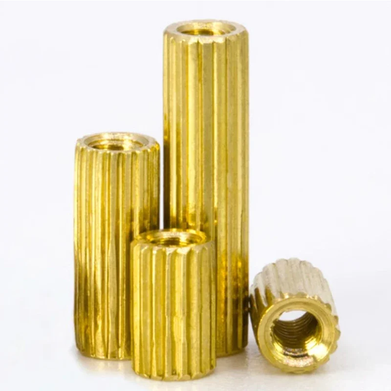 Brass Round Standoff Spacer M2*L 3~40mmFemale-Female Brass Knurled Pillar Round Standoff Support Threaded PCB Motherboard Spacer