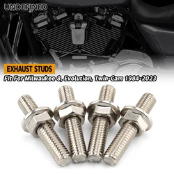 For Harley Dyna Softail Sportster Twin-Cam Touring Road King Street Glide 1984-23 Motorcycle Exhaust Manifold Studs Nuts Screws