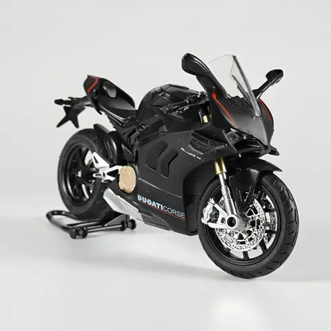 1:12 Scale Ducati V4S Racing Cross-country Motorcycle Diecast Model Sound And Light Toy Collect Hobby Model Ornaments Boys Toys