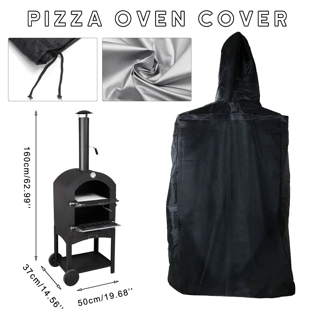 Dust Cover for Garden Pizza Oven Cover, Dustproof Waterproof Covers for Outdoor Patio Furniture, Kitchenware, 5 Sizes