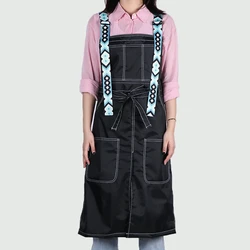 Korean Version Nylon Apron Waterproof Coffee Shop Barber Shop Work Uniform Adjustable Fashion Flower Shop Nail Art Apron