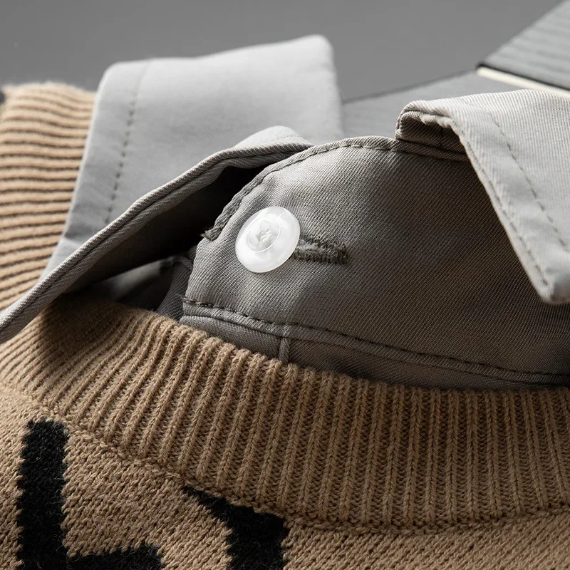 حجم كبير سترة رجالية عصرية بياقة كبيرة الحجم كبيرة وطويلة الطبقات نمط الخريف الشتاء وصول جديد مريح