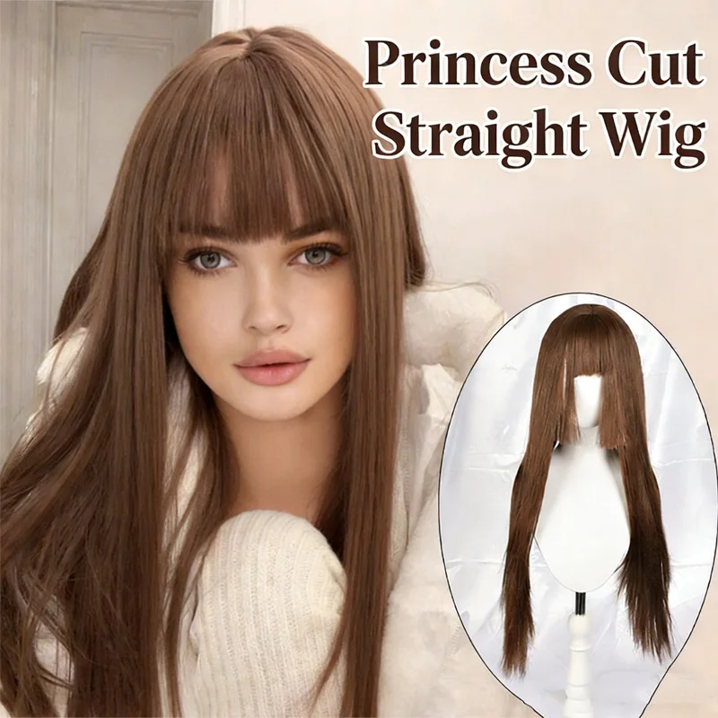 

Long straightic wig, black, Lolita style, women, natural and realistic, fairy princess, cosplay, party, costume ball synthetic