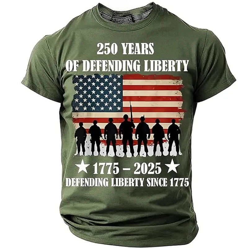 Retro 250th Anniversary Unisex T-Shirt with 3D-Printed “We The People” Flag Design—Perfect for Street Style and Holiday Outfits