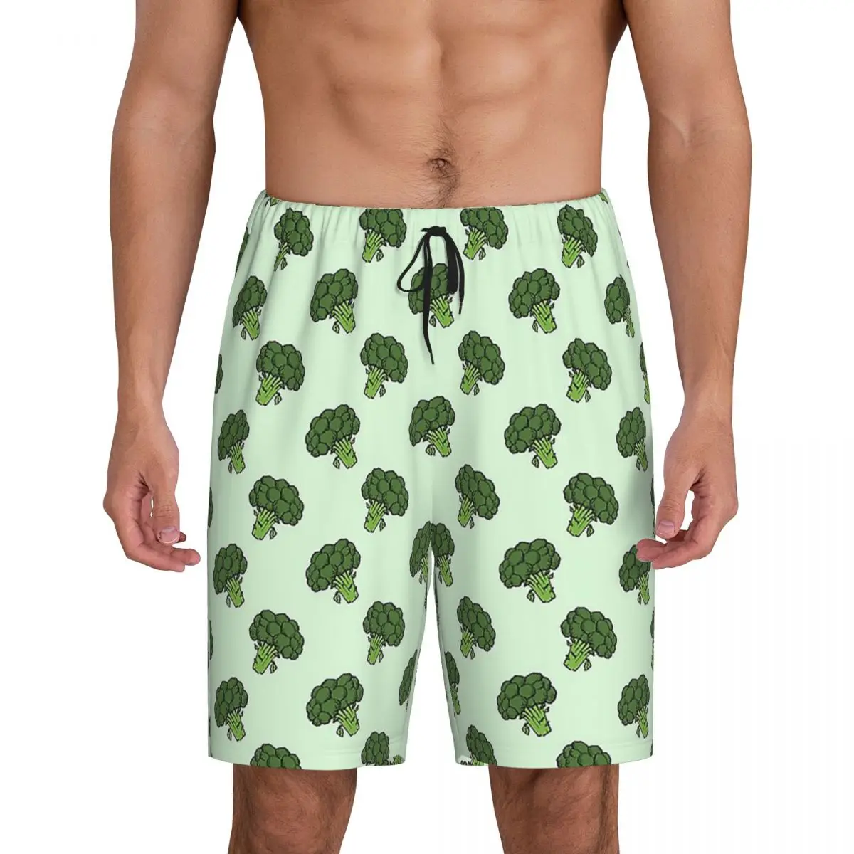 

Custom Broccoli Bunch Head Pattern Short Pajama Pants Men Sleepwear Sleep Lounge Bottom Shorts Sleeping Pants