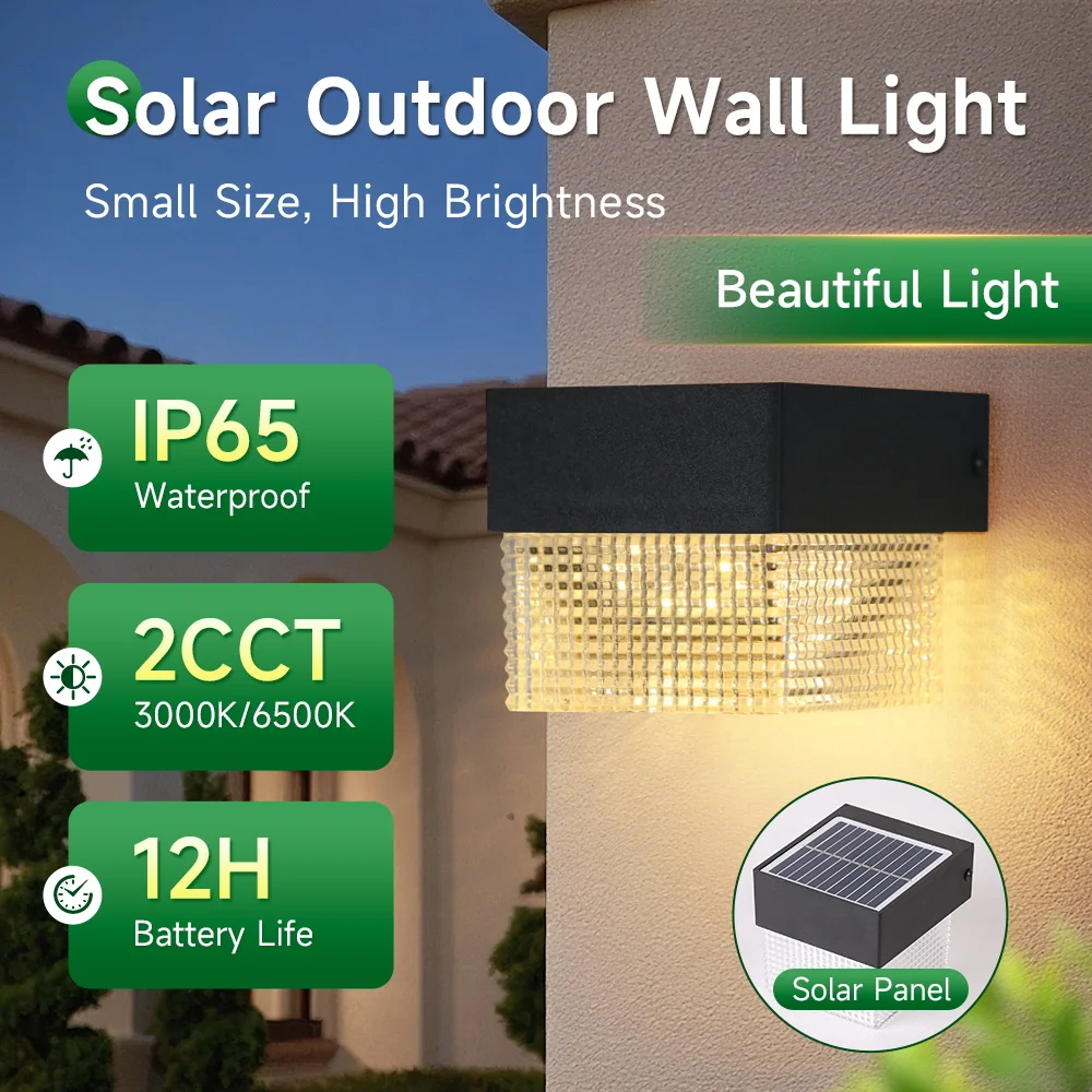LED Solar Wall Lamp Yard Street Garden Decor Light Outdoor Waterproof Luminous Lighting Landscape Lamp Sunlight Street Lamp
