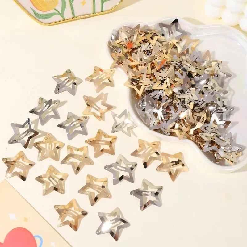 Y2K Star Bobby Pin Set (10/20/50PCS) Daily Versatile Party Design Simple and Exquisite, Securely Worn Without Damaging Hair