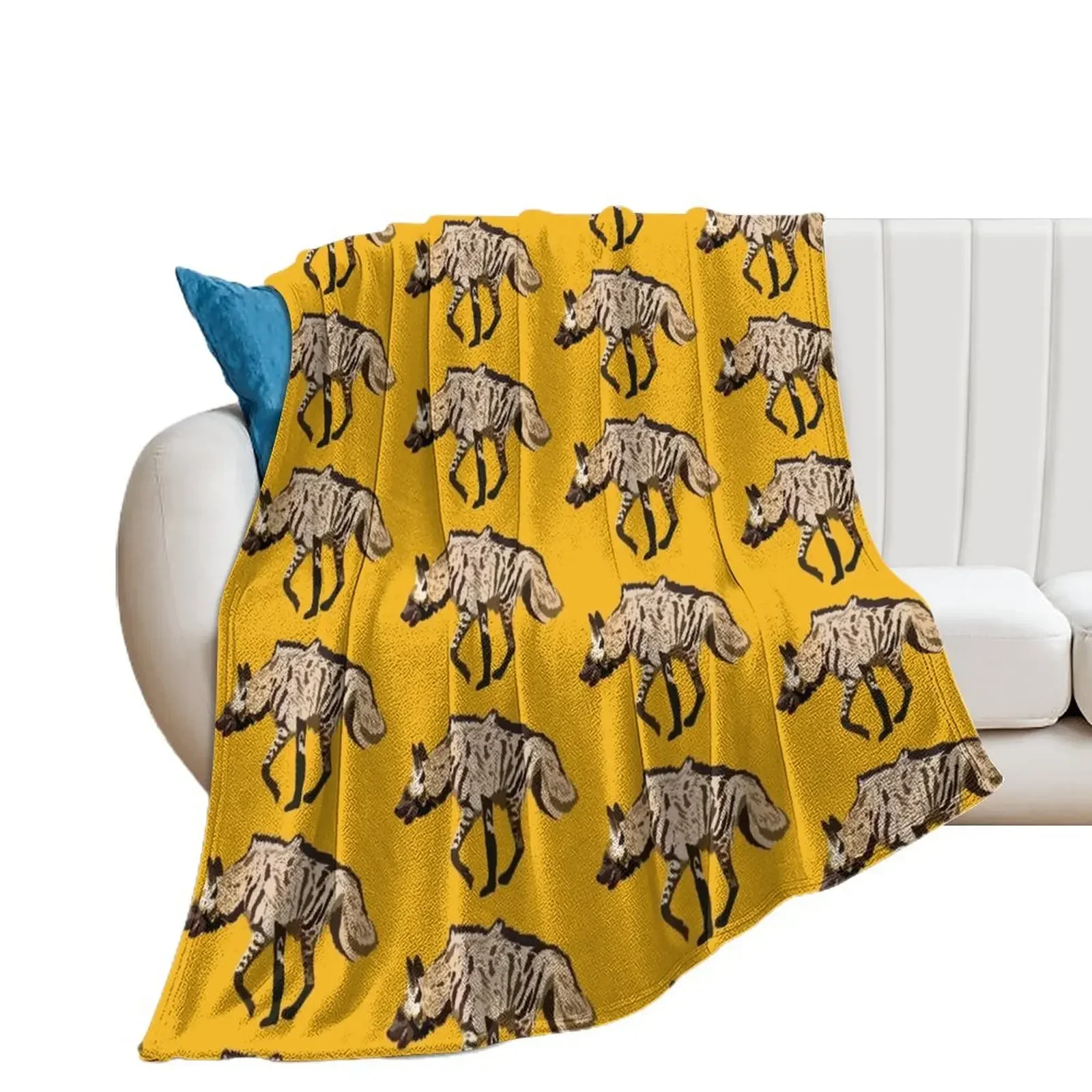 S is for Striped Hyena Throw Blanket Bed Single Blankets