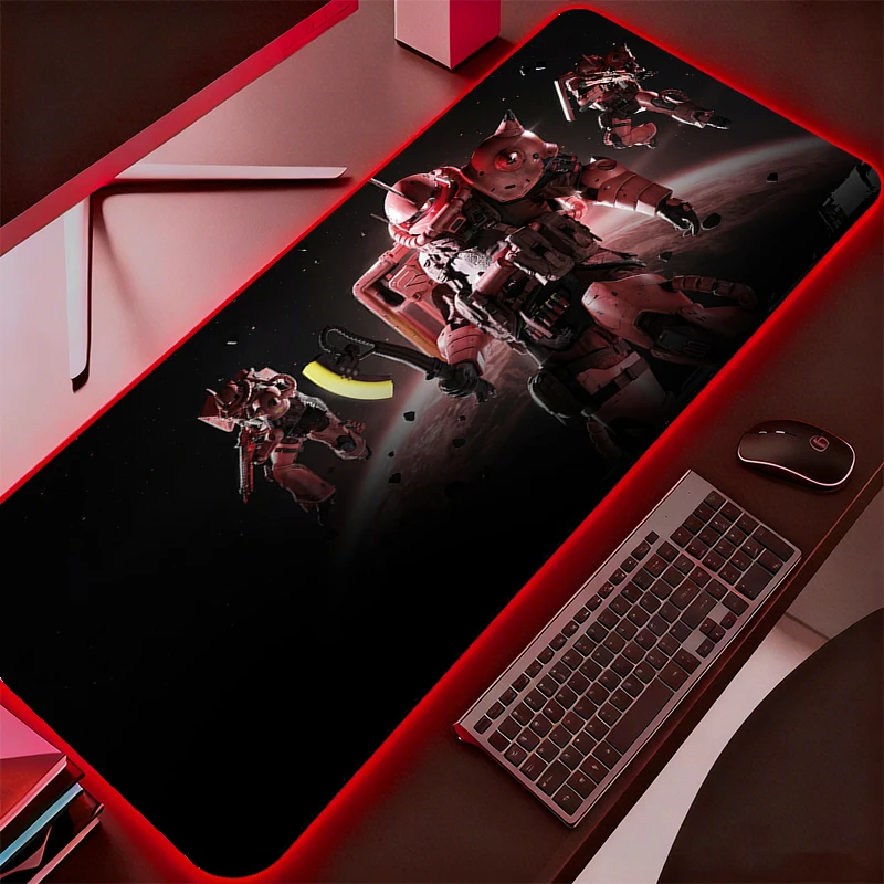 

Mobile Suit Gundam RGB Mouse Pad Gamer Large LED Keyboard NonSlip Rubber Computer Carpet Desk Mat PC Gamer Backlight MousePad