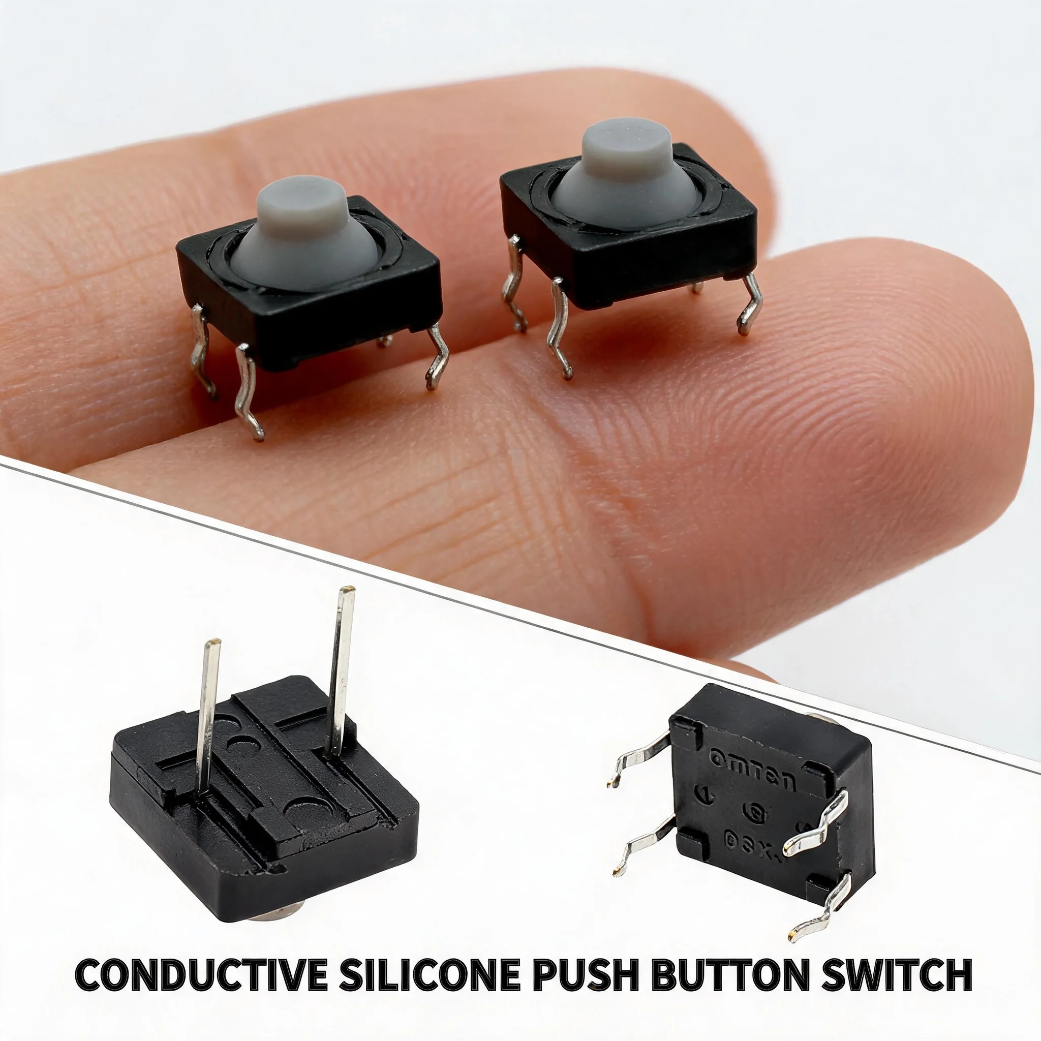 Touch Switch 8*8*5 Pin 5H Silica Gel Silent Button 8*8*5MM Two Feet FeetPin Conductive Silicone Button Switch 4pin 8x8x5m