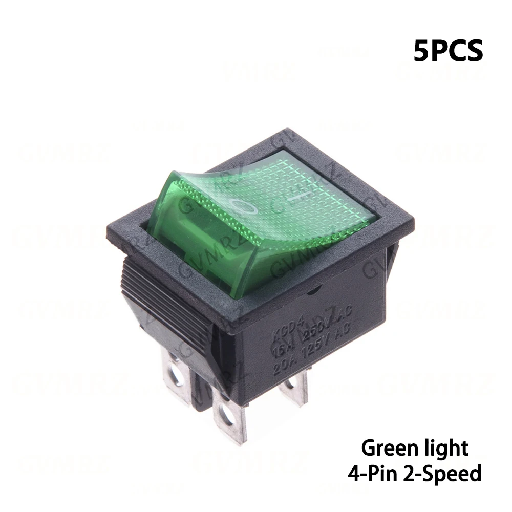 1PCS 5PCS 10PCS KCD4-202 Integrated circuit 4Pin 25*31 Power Switch With Light 25x31mm 20A 125VAC Rocker Switch 25x31 16A 250VAC