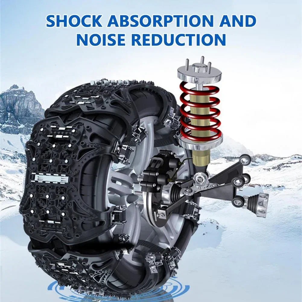 1/4pcs Car Snow Tire Chains Mud Tyre Wheels Thick Anti-Skid Belt for Car/SUV/Truck Portable Easy To Mount Emergency Traction