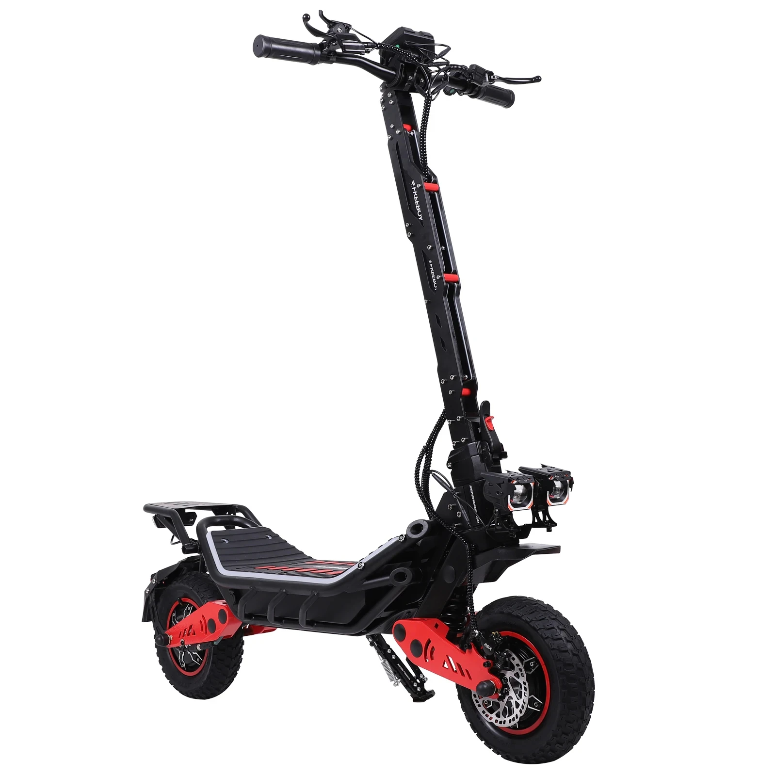 FREEBOY H10 Klappbarer Elektroroller 6000W Doppelmotor 60V28AH Lithium-Batterie Hydraulische Bremse 75km/h E-Scooter Abnehmbarer Werkzeugkasten 12-Zoll-Reifen All-Terrain Offroad E-Scooter für Erwachsene – Detail 14