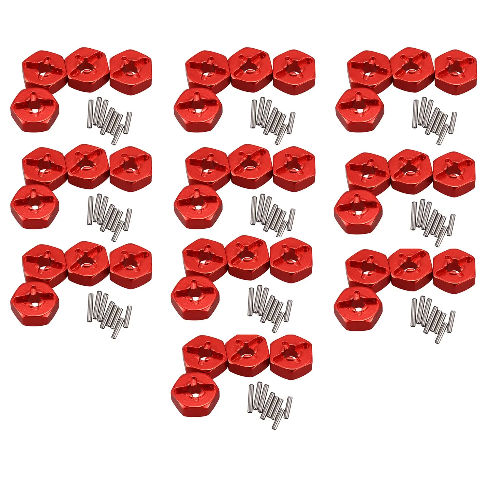 

B87B-40X Aluminum Alloy 12Mm Combiner Wheel Hub Hex Adapter Upgrades For Wltoys 144001 1/14 RC Car Spare Parts,Red