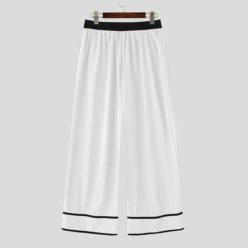 INCERUN Herren Unregelmäßige Hosen Patchwork Elastischer Bund Jogginghosen Weites Bein Streetwear Lose 2026 Mode Herren Lange Hosen – Detail 11